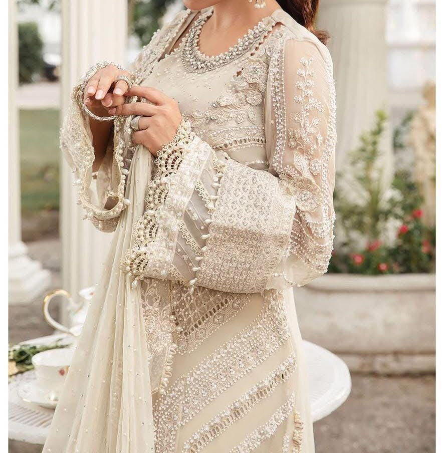 Maria B Unstitched Embroidered Chiffon Suit