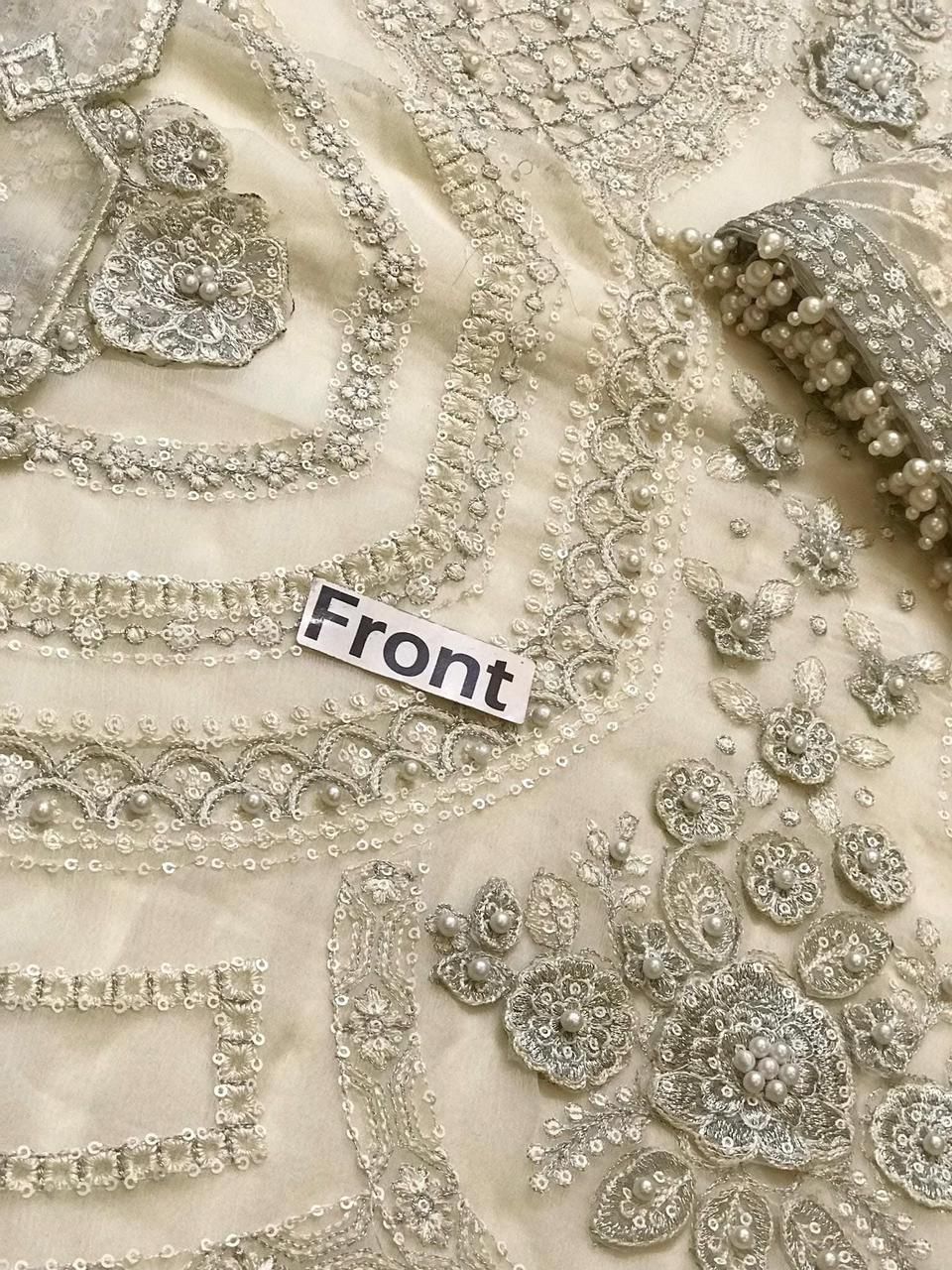 Maria B Unstitched Embroidered Chiffon Suit