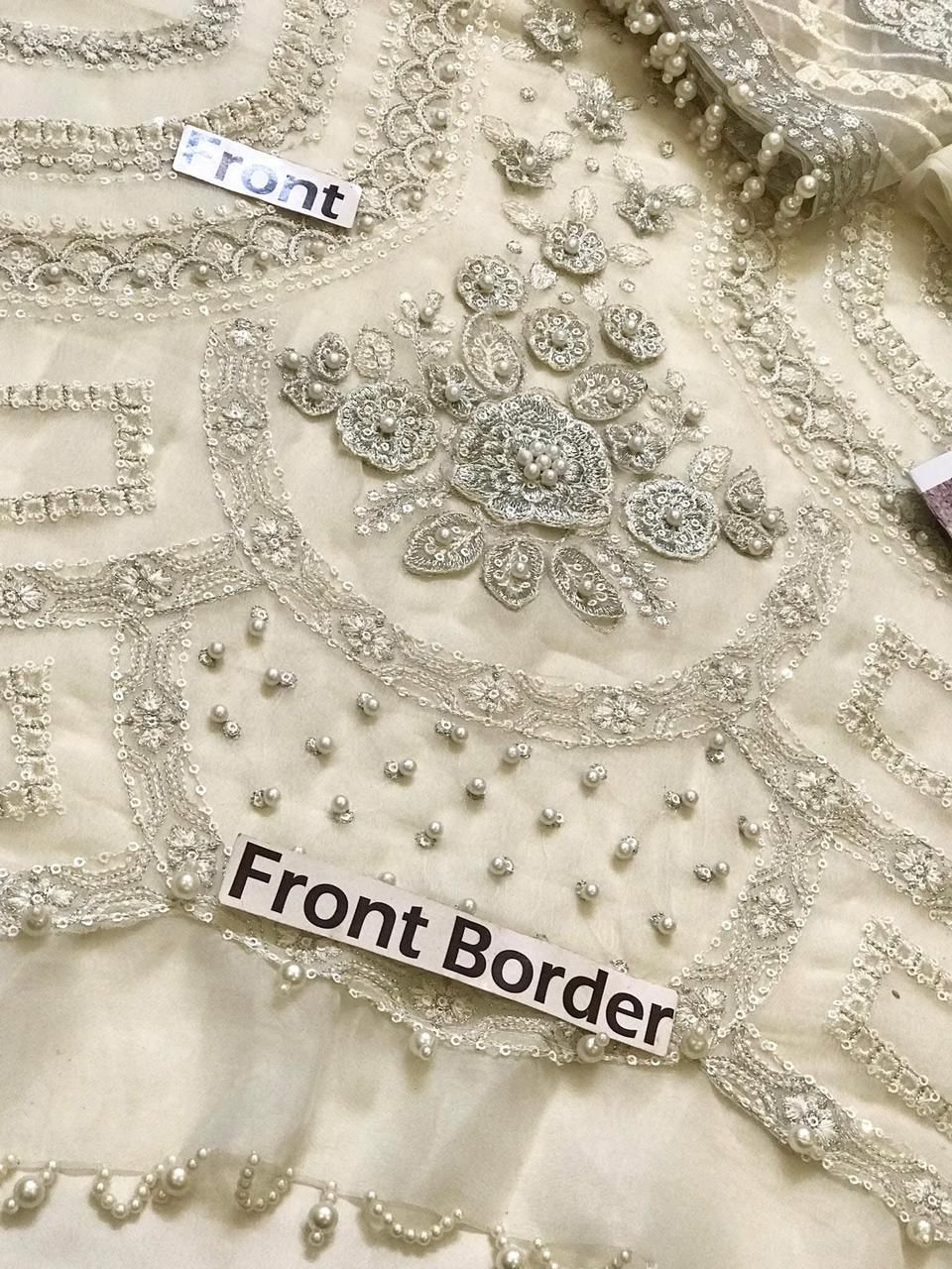 Maria B Unstitched Embroidered Chiffon Suit